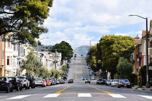 san francisco car lot parked on sidewalks road